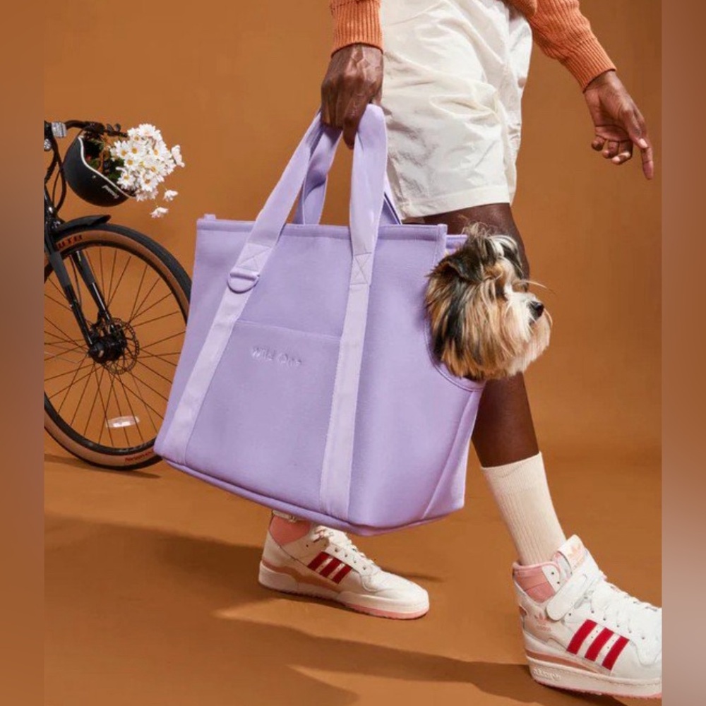 Used Once. Wild One Lavender Dog Carrier Tote